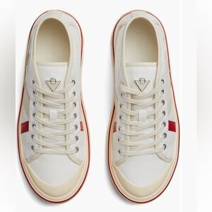 Bottega Veneta White and Red Women’s Sneakers